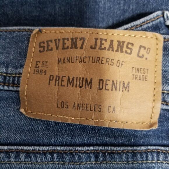Seven7 Slim Straight Denim Jeans Med Wash Men's 36 - Picture 7 of 7
